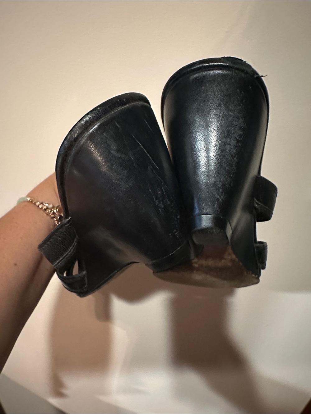 Cole Haan Black Leather Crisscross Mule Wedges - Picture 4 of 4